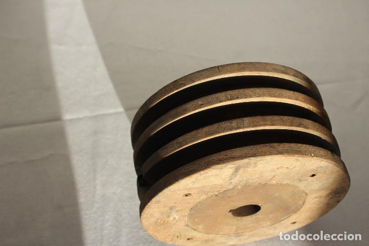 Vintage: EJE MADERA TRES POLEAS - Foto 5