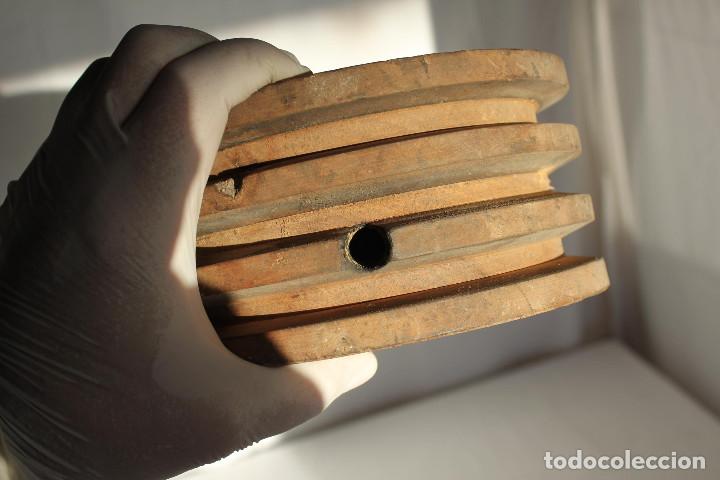 Vintage: EJE MADERA TRES POLEAS - Foto 6