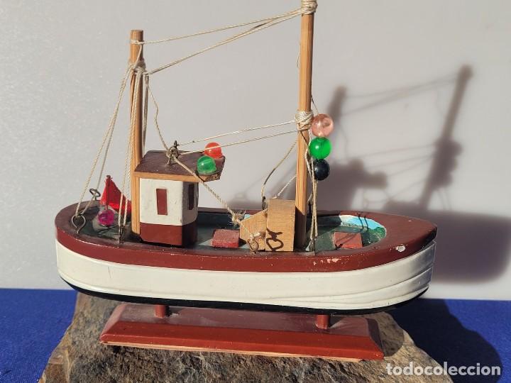 Vintage: Barco de madera decorativo, viejo, 1970, China