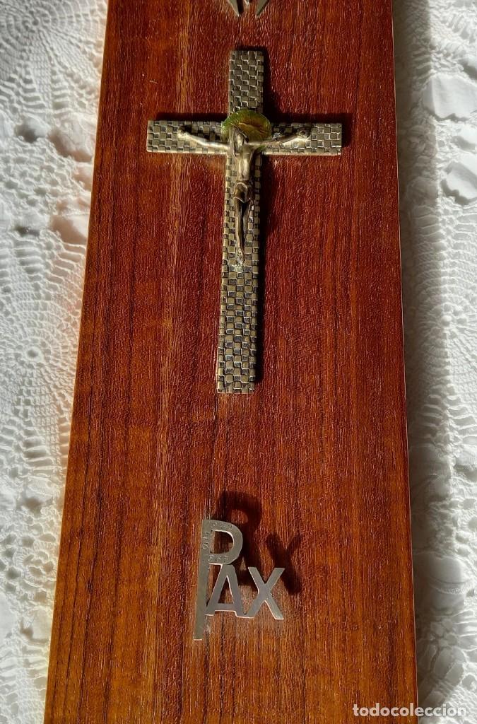 Vintage: CRUCIFIJO BASE DE MADERA Y METAL - Foto 1
