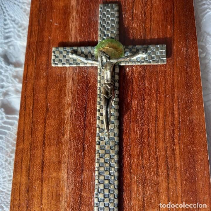 Vintage: CRUCIFIJO BASE DE MADERA Y METAL - Foto 3