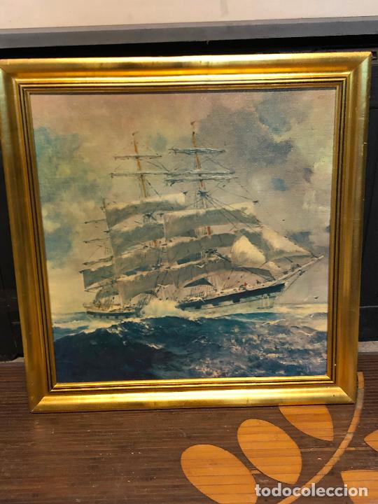 Vintage: bonita reproduccion de marina 56 cm x 54 cm