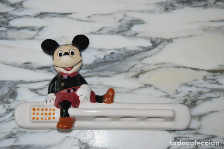 Vintage: SOPORTE DE CER&Aacute;MICA PARA CEPILLOS DE DIENTES - MICKEY MOUSE - BA&Ntilde;O
