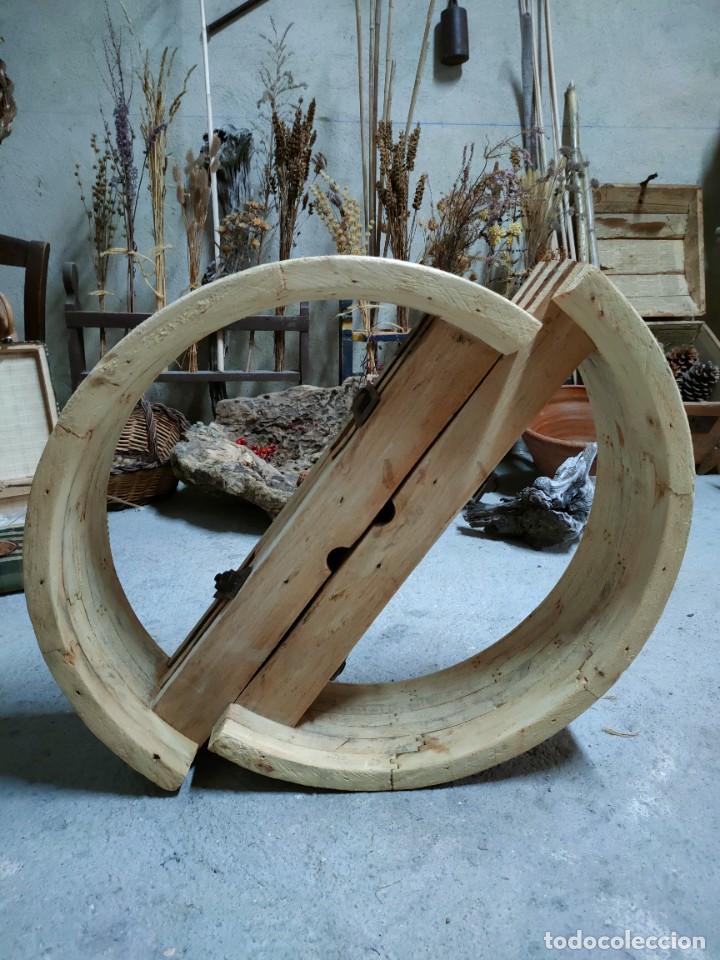 Vintage: Polea industrial de madera