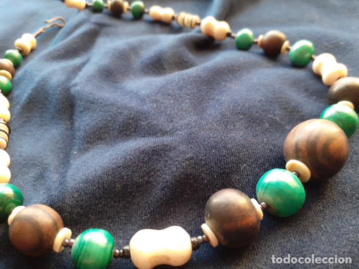Vintage: Collar malaquita y madera - Foto 2