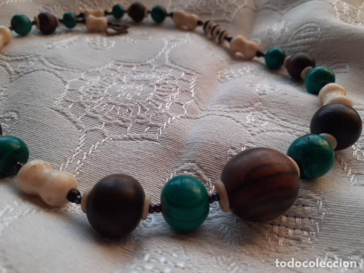 Vintage: Collar malaquita y madera - Foto 4