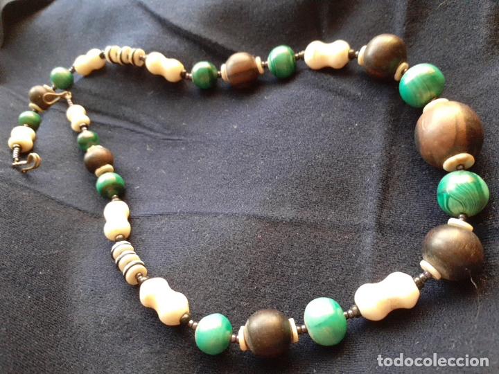Vintage: Collar malaquita y madera - Foto 5