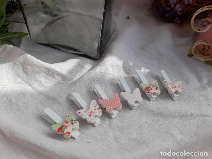 Vintage: 6 mini-pinzas de madera - Foto 1
