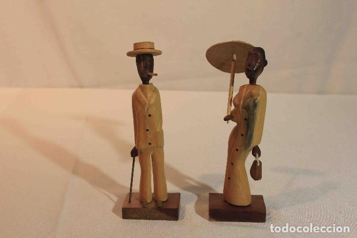 Vintage: PAREJA TALLA MADERA INDIANOS