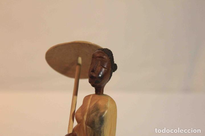 Vintage: PAREJA TALLA MADERA INDIANOS - Foto 2