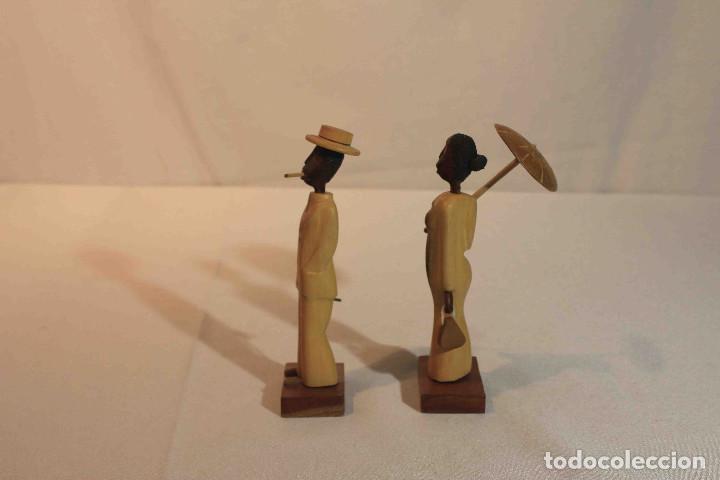 Vintage: PAREJA TALLA MADERA INDIANOS - Foto 6