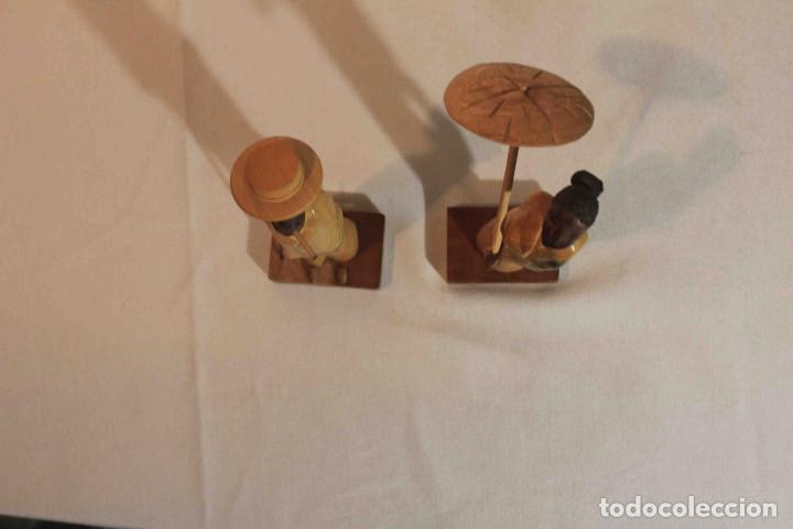 Vintage: PAREJA TALLA MADERA INDIANOS - Foto 7