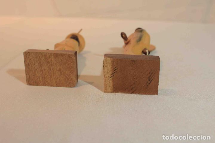 Vintage: PAREJA TALLA MADERA INDIANOS - Foto 8