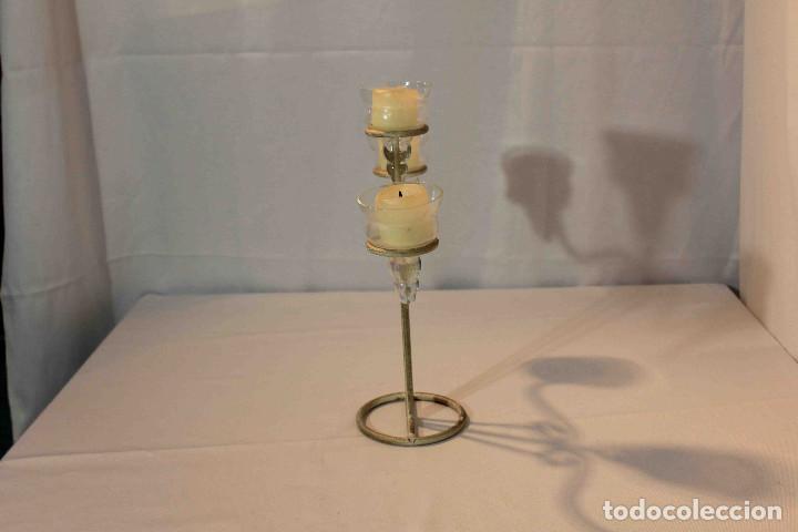 Vintage: CANDELABRO METAL TRES LUCES - Foto 2