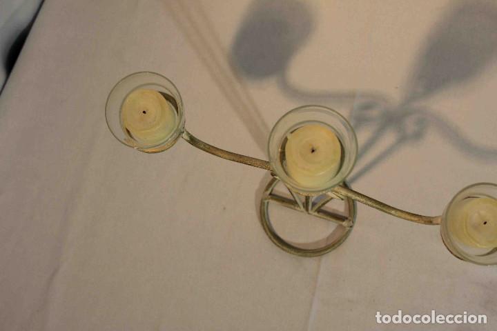 Vintage: CANDELABRO METAL TRES LUCES - Foto 6