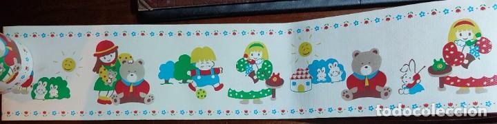 Vintage: LOTE 2 CENEFAS INFANTILES DE PARED VINTAGE A&Ntilde;OS 60 (2 X 10 M X 10,6 CM)