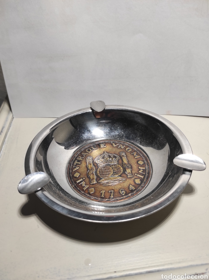 Vintage: Cenicero conmemorativo acero 14,5cm
