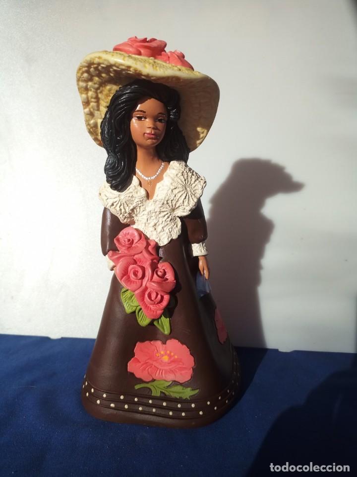Vintage: Mu&ntilde;eca decorativa de resina pintada a mano, M&eacute;xico, 1980