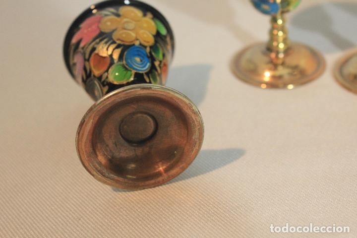 Vintage: CONJUNTO 6 COPAS Y BANDEJA TIPO CLOISONNE - Foto 10