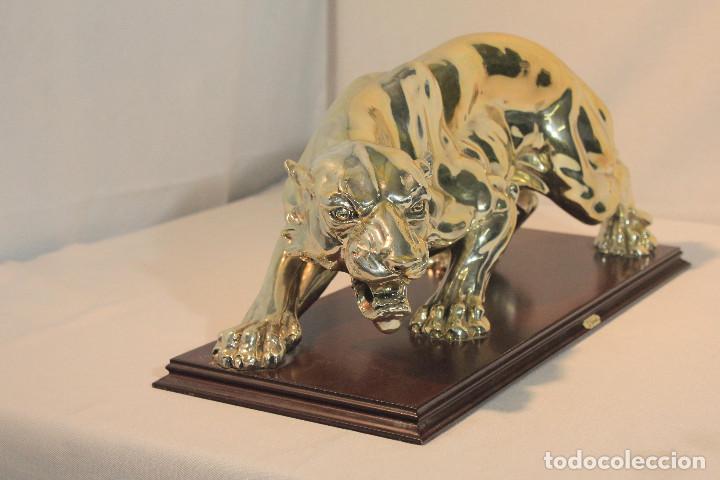 Vintage: FIGURA TIGRE PLATEADO - Foto 4