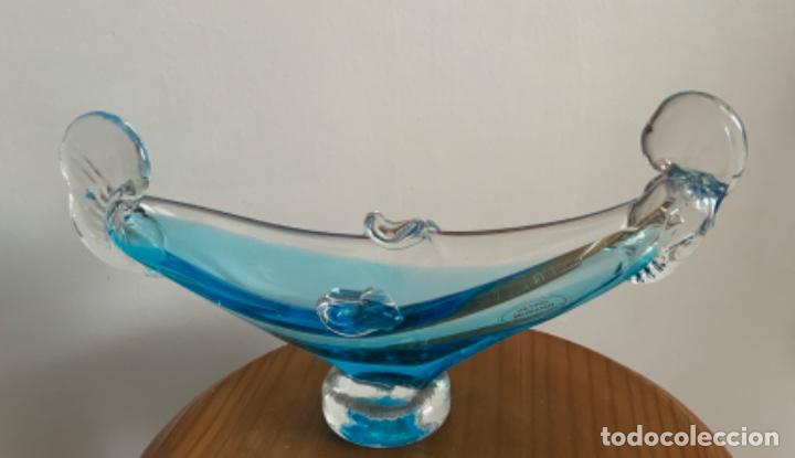 Vintage: CENICERO GONDOLA CRISTAL DE MURANO AZUL