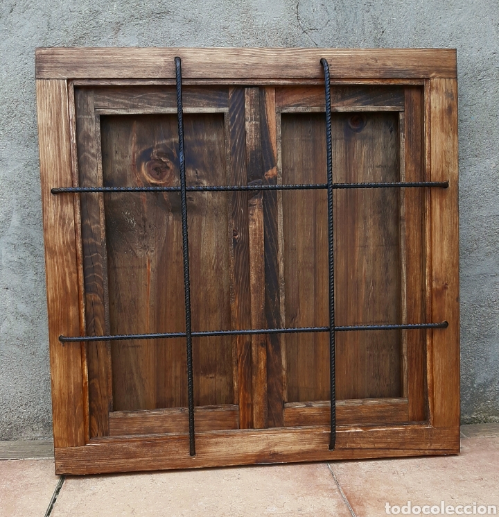 ventana de madera con estor y con rejas de hier - Buy Other vintage objects  on todocoleccion