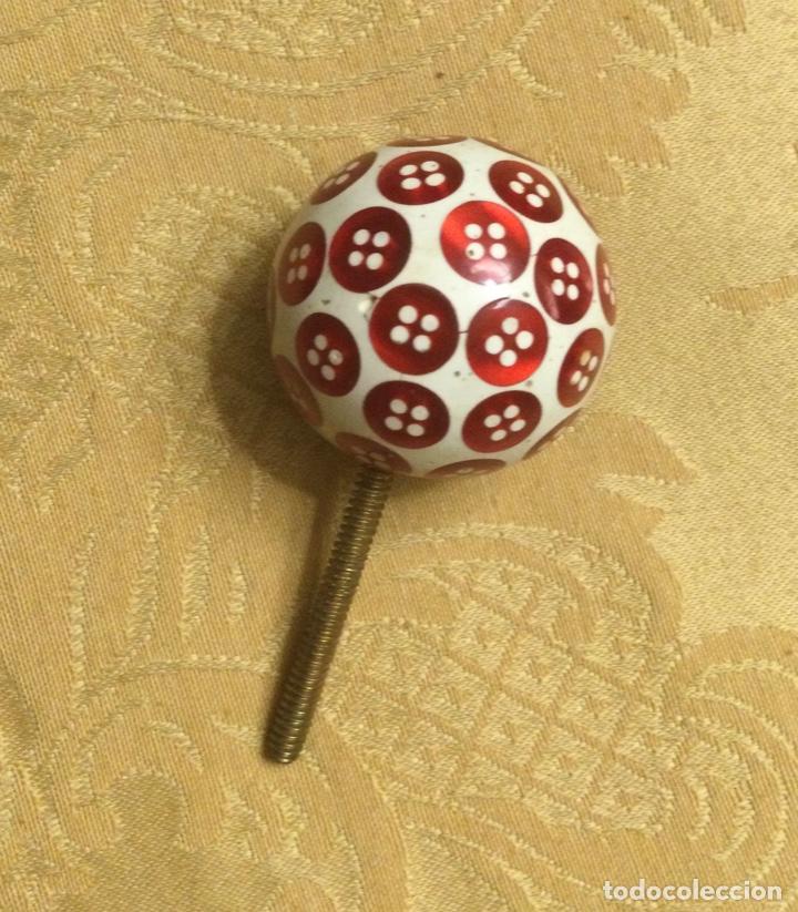Vintage: POMO BLANCO CON BOTONES ROJOS - Foto 1