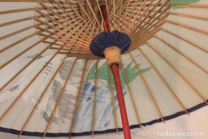Vintage: SOMBRILLA TELA GARZAS - Foto 4