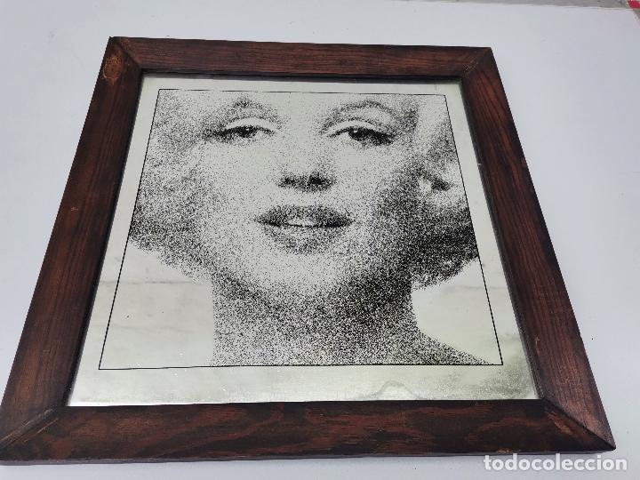 Vintage: ANOS 60 CUADRO ESPEJO CON MARCO - MARILYN MONROE - 40 x 40 cm