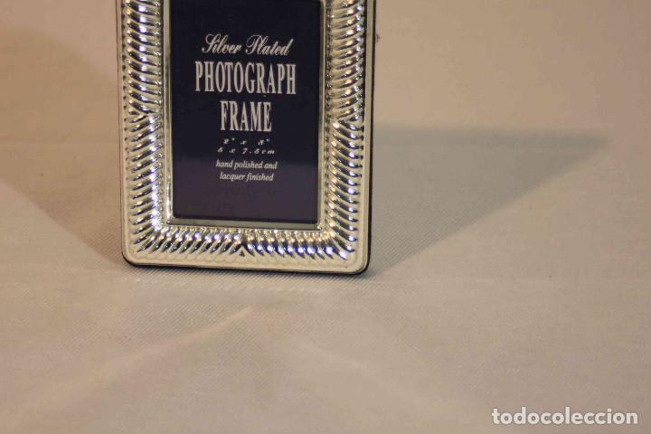 Vintage: MARCO PLATEADO RECTANGULAR RAYAS - Foto 3