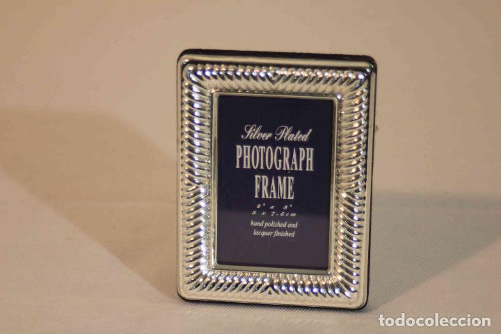 Vintage: MARCO PLATEADO RECTANGULAR RAYAS - Foto 4