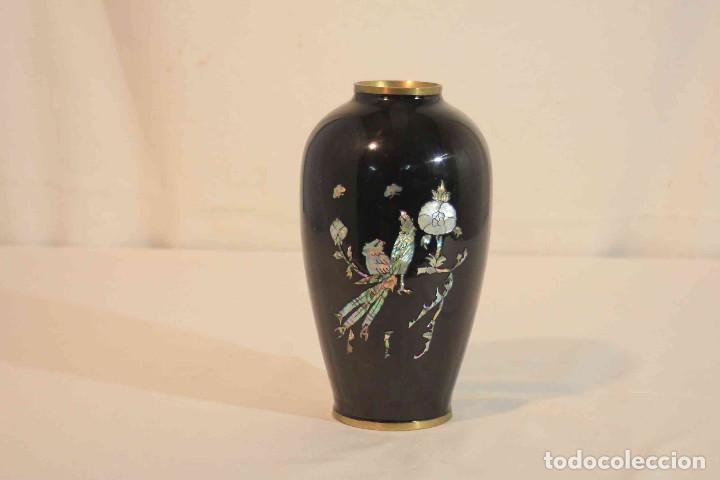 Vintage: FLORERO METAL MADERA LACADA - Foto 1