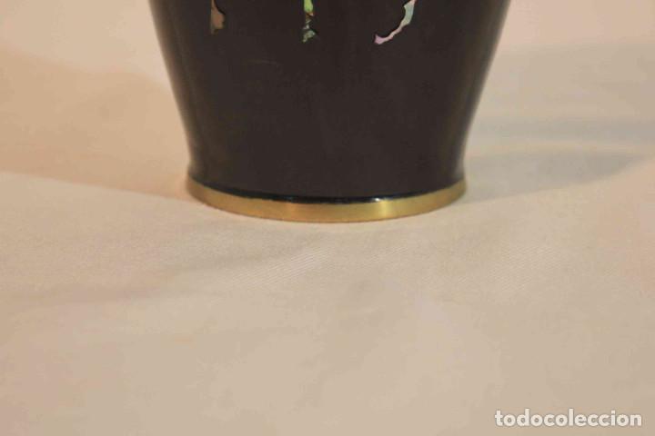 Vintage: FLORERO METAL MADERA LACADA - Foto 3