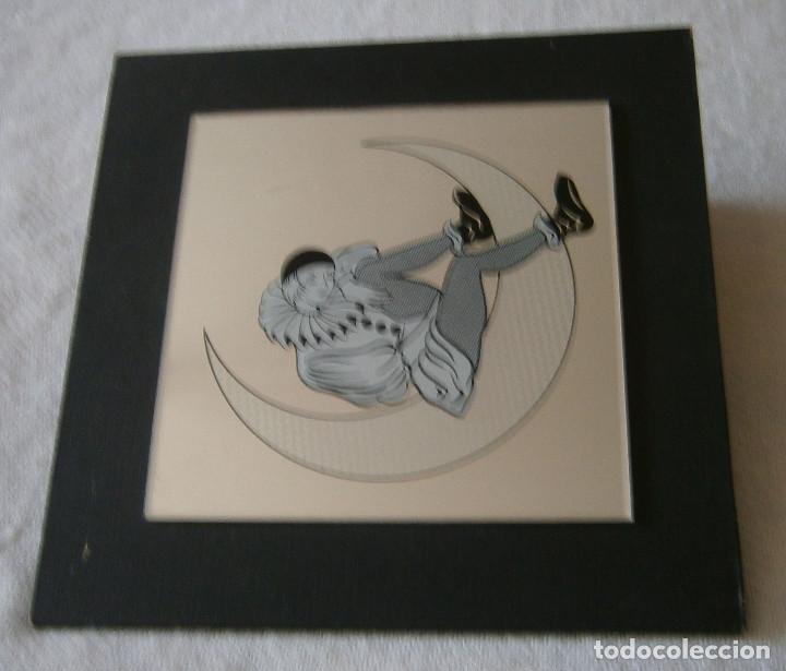 Vintage: espejo pierrot enmarcado 20 cms x 20 cms - Foto 1