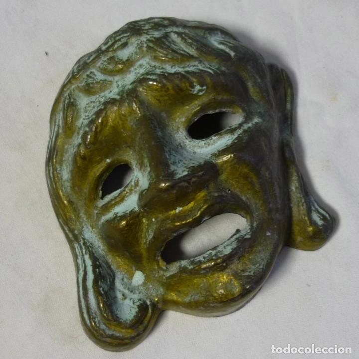 Vintage: M&aacute;scara de bronce para colgar Teatro tragedia griega