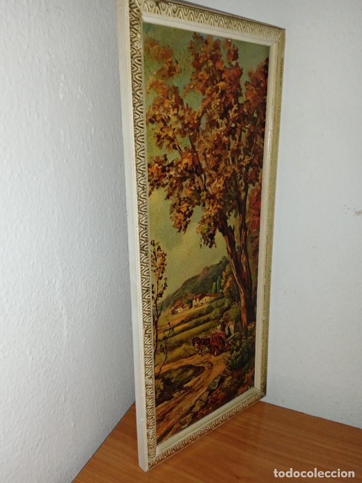 Vintage: Cuadro paisaje pueblo rectangular vintage - Foto 6