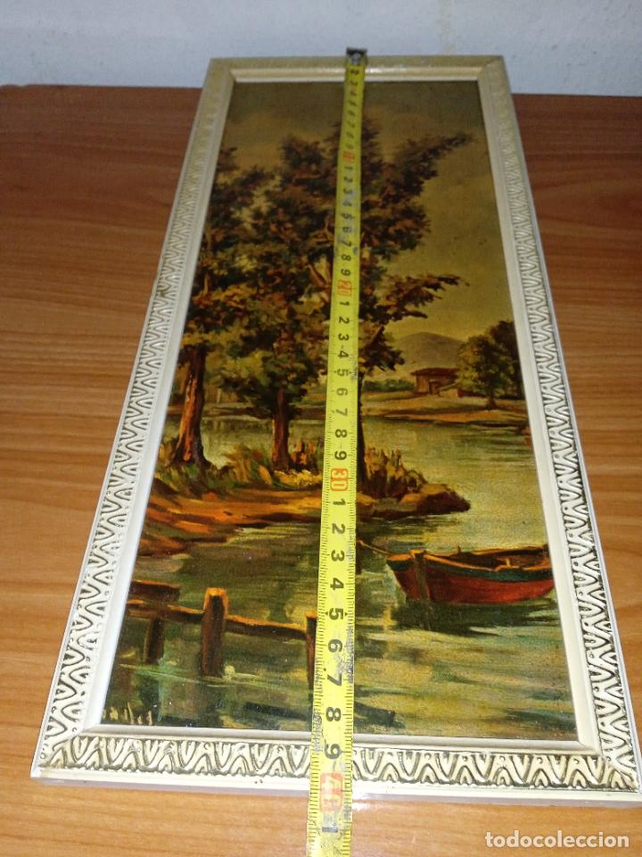 Vintage: Cuadro paisaje &aacute;rboles lago rectangular vintage - Foto 8