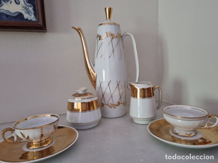 Vintage: Juego antiguo de caf&eacute;. Cafetera. Azucarero. Lechera y m&aacute;s...Vintage.