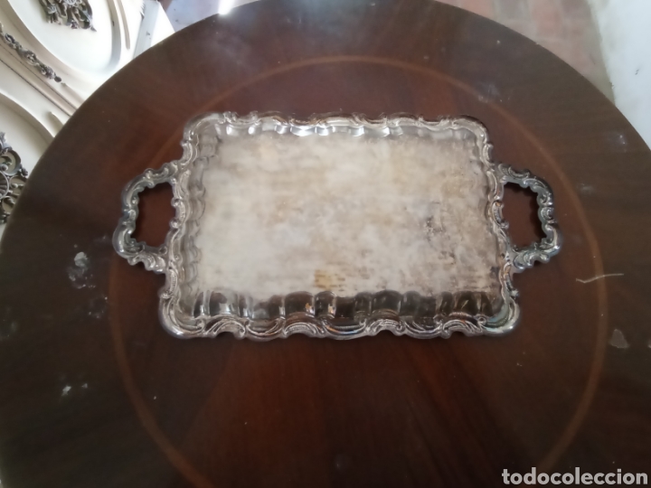 Vintage: Bandeja met&aacute;lica asas decoraci&oacute;n adornos vintage 35 cm aprox