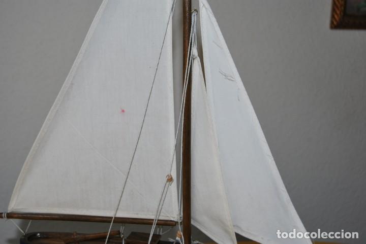 Vintage: VELERO DE MADERA - MAQUETA - BARCO - Foto 12