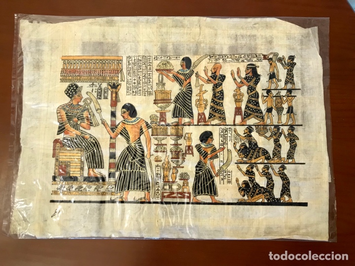 Vintage: Papiro egipcio con certificado