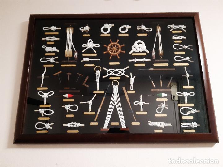 Vintage: Gran cuadro nudos marineros. 85x63 cm