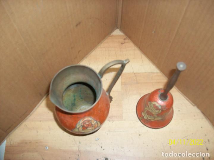 Vintage: LOTE DE JARRA Y CAMPANA DE BRONCE - Foto 3