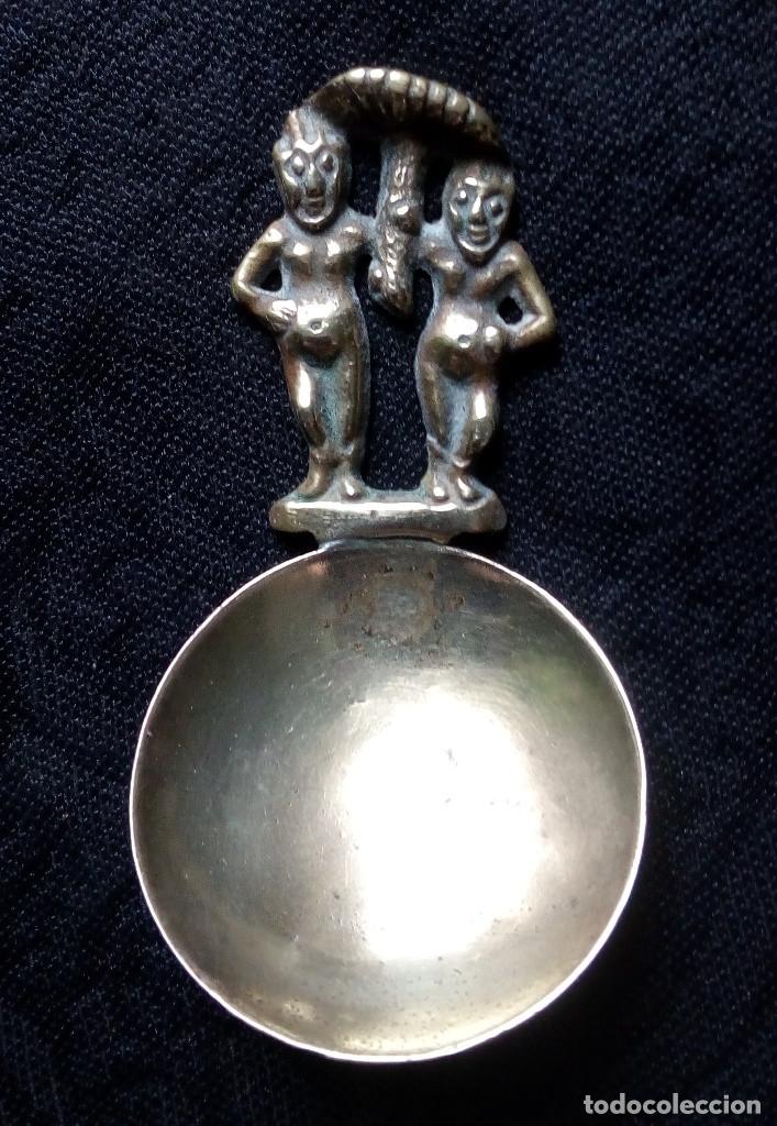 Vintage: Cuchara dosificadora de te. Tea Caddy Spoon vinage con elfos - Foto 1
