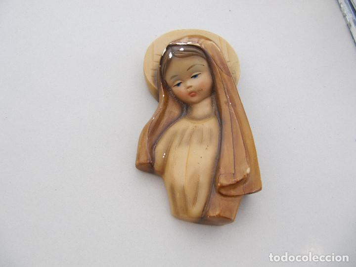 Vintage: VIRGEN EN ESCAYOLA PARA COLGA A&Ntilde;OS 60