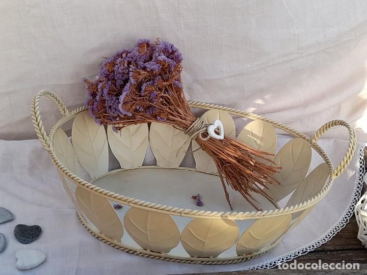 Vintage: Cesta de hierro blanco crudo - Foto 1