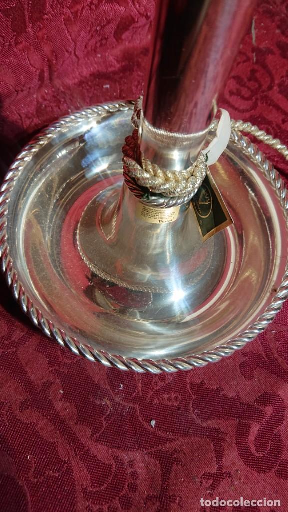 Vintage: CENTRO DE MESA CANDELERO PLATEADO DE DISE&Ntilde;O CON ETIQUETA VALENTI - BARCELONA -