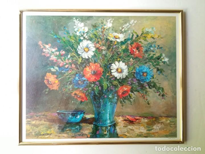 Vintage: J. Grundval FLORES enmarcada - Foto 11
