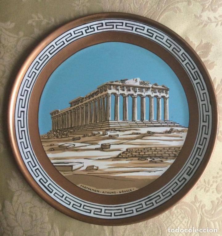 Vintage: PLATO VINTAGE DE COBRE, HECHO A MANO, GRECIA, FIRMADO
