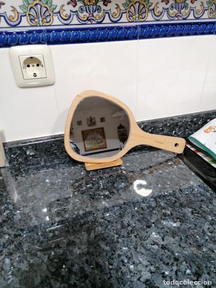 Vintage: C12 - espejo de mano de madera. - Foto 3